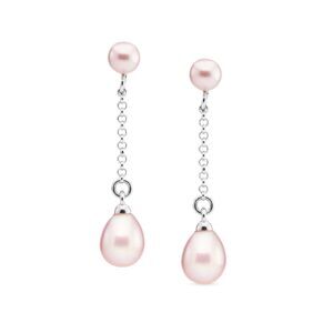 Orecchini perle a goccia rosa naturale